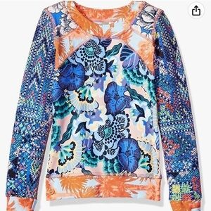 Maaji Girls' Mixed Print Long Sleeve Rashguard Swimsuit Top Size 10